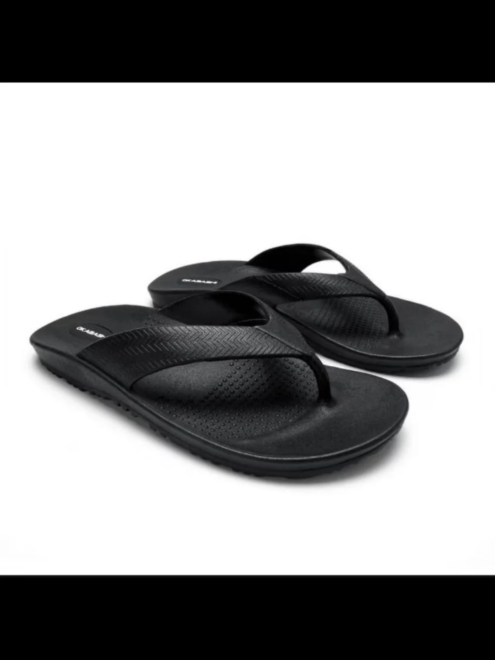 Okabashi Surf Flip Flop Sandals Black Sz Large (Mens' 7.5-8.5, Womens' 9.5-10.5)